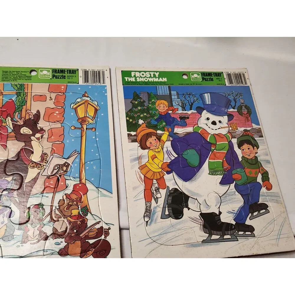 Vintage Rudolph & Frosty Frame‑Tray Puzzles Complete